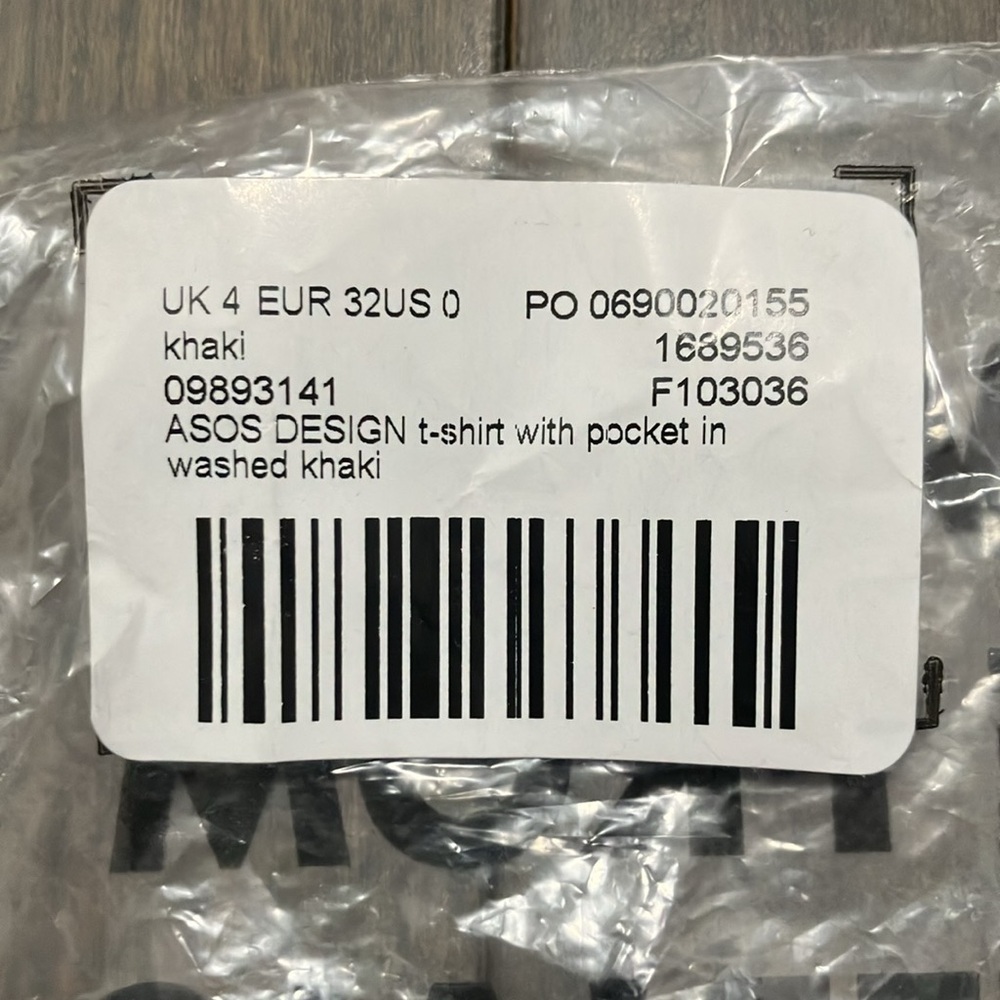 NWOT ASOS T-Shirt with Pocket Size 0 - Picture 6 of 7